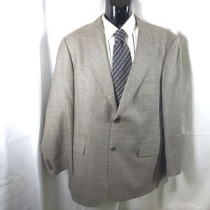 Hart Schaffner Marx Gray Black Tan Houndstooth 2-Button Blazer Men's 43R‎